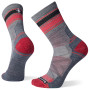Чоловічі шкарпетки Smartwool Hike Light Cushion Striped Mid Crew сірий/червоний