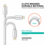 Кабель для зарядки і передачі даних Swissten Textile USB-C / Lightning 1,2 m