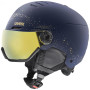 Жіночий гірськолижний шолом Uvex Wanted Visor WE темно-синій polar sparkles-gold matt