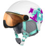 Dětská lyžařská přilba Relax Twister Visor bílá matná bílá, zelená mint