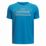 Дитяча футболка Under Armour Tech Split Wordmark SS-BLU синій Blue