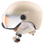 Lyžařská přilba Uvex HLMT 400 Visor style béžová prosecco met mat