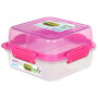 Box na potraviny Sistema Square Lunch Stack TO GO 1,24l růžová