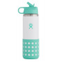 Дитяча пляшечка Hydro Flask Kids Wide Mouth 20 oz Straw Lid/Boot бірюзовий