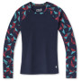 Жіноча функціональна футболка Smartwool W Merino 250 Baselayer Pattern Crew Bxd синій/червоний