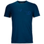 Чоловіча функціональна футболка Ortovox 185 Merino Logo Spray TS синій