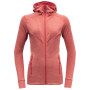 Жіноча толстовка Devold Aksla Woman Jacket W/Hood лососевий Poppy
